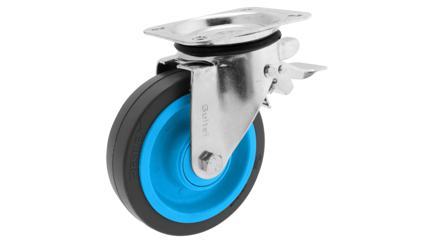 Guitel Hervieu Braked Swivel Castor Wheel, 350kg Capacity, 160mm Wheel