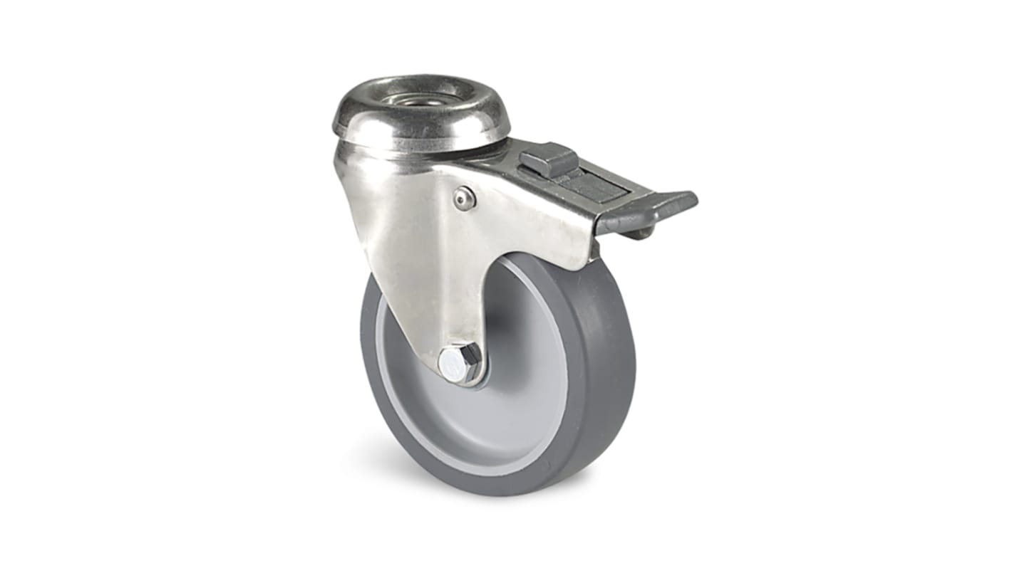 Guitel Hervieu Braked Swivel Castor Wheel, 60kg Capacity, 75mm Wheel