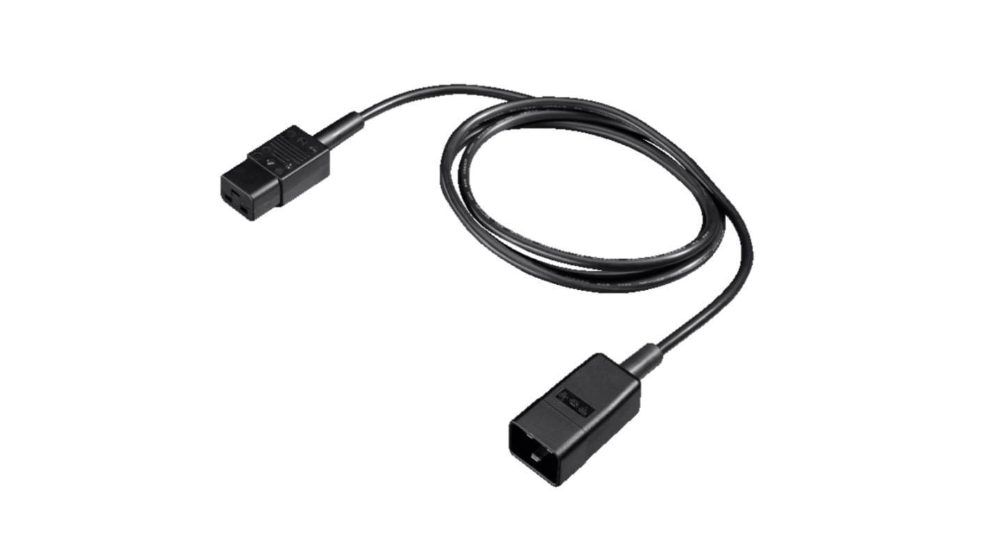 Cable de alimentación Rittal Negro de 1.8m, con. A IEC C19, con. B IEC C20, 230 V / 16 A