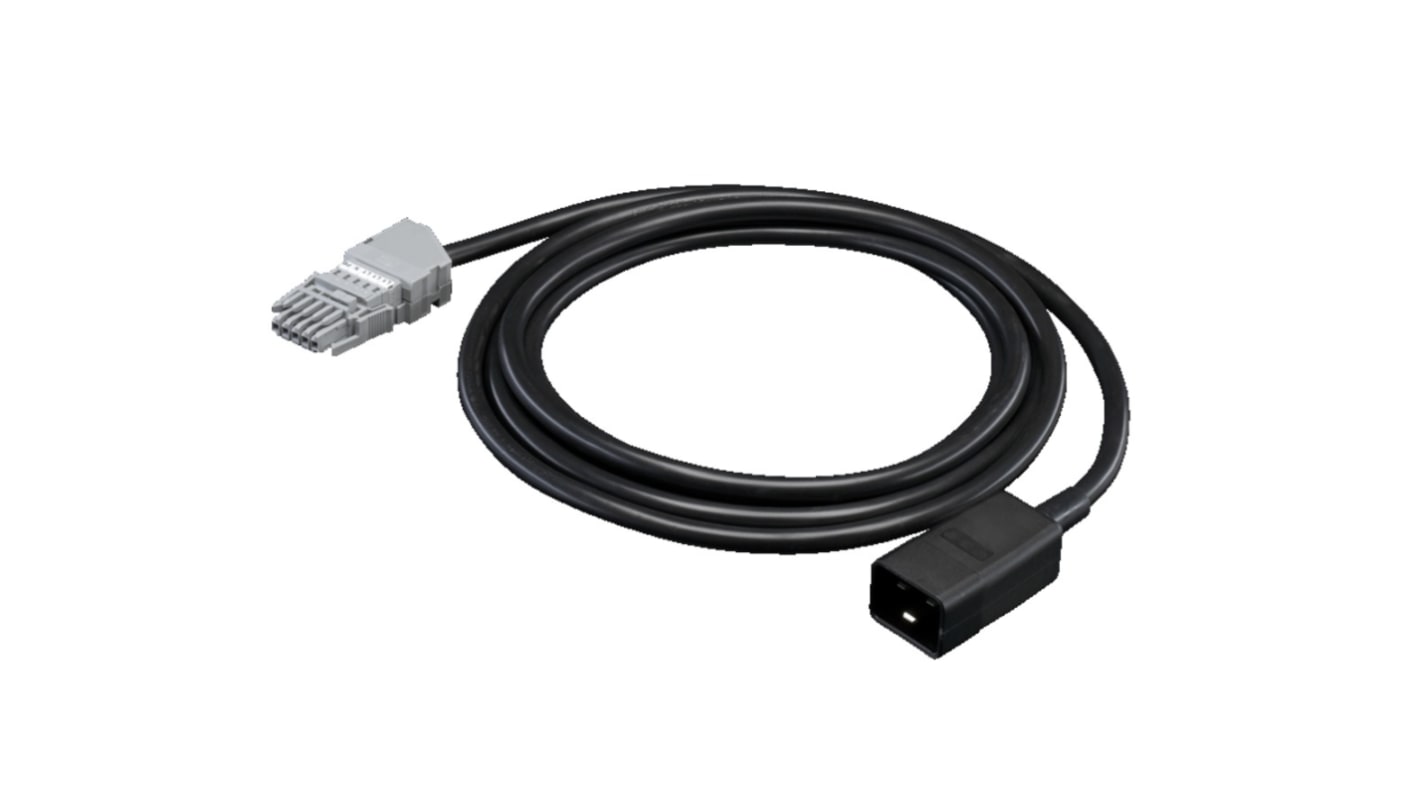 Napájecí kabel 3m, Černá, A: IEC C20, B: Wago X-Com, 16 A, 230 V Rittal