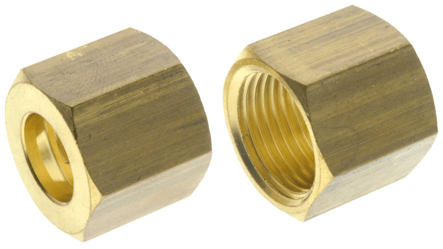 RS PRO Brass Compression Fitting, Straight Threaded Nut, Female M16