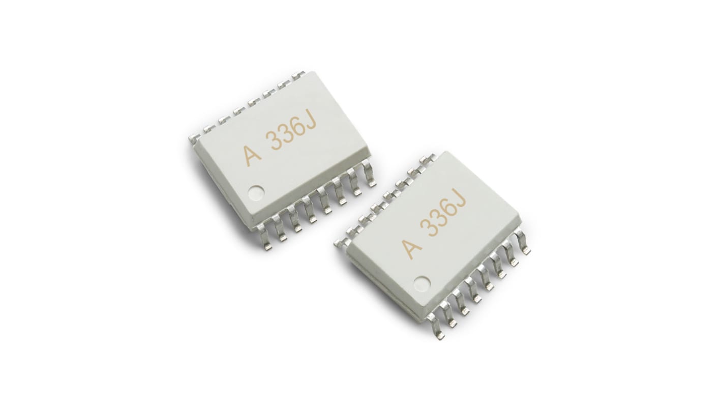 Optoacoplador Broadcom ACPL de 1 canal, Vf= 1.55V, OUT. Mecanismo de Puerta IGBT, mont. superficial, encapsulado SO, 16