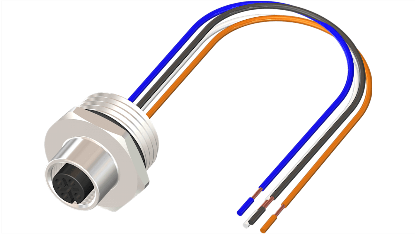 Cavo sensore/attuatore RS PRO 4 cond. M12 Femmina / Senza terminazione, L. 500mm