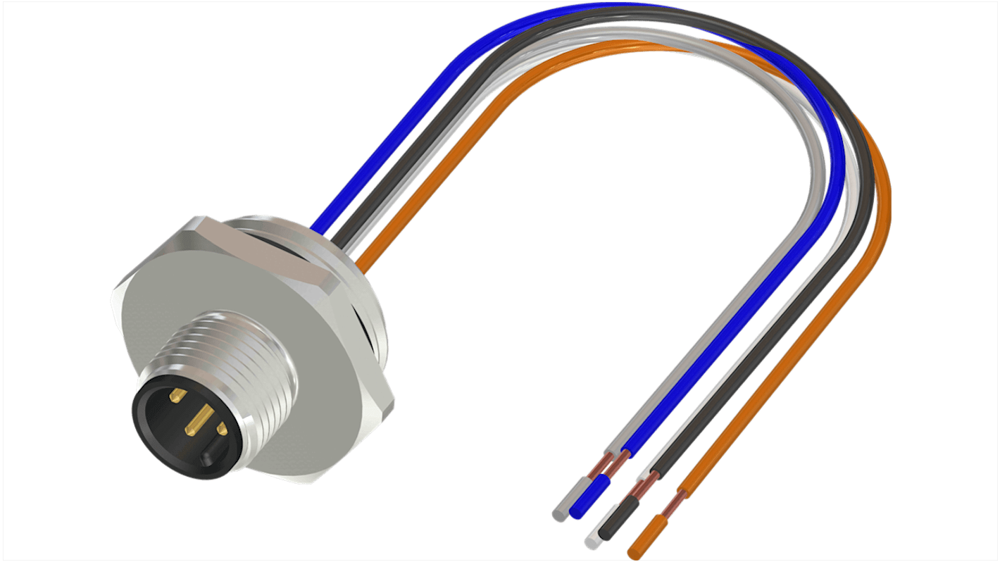 RS PRO konfektioniertes Sensorkabel 5-adrig, Stecker gerade / offenes Ende, Länge 500mm