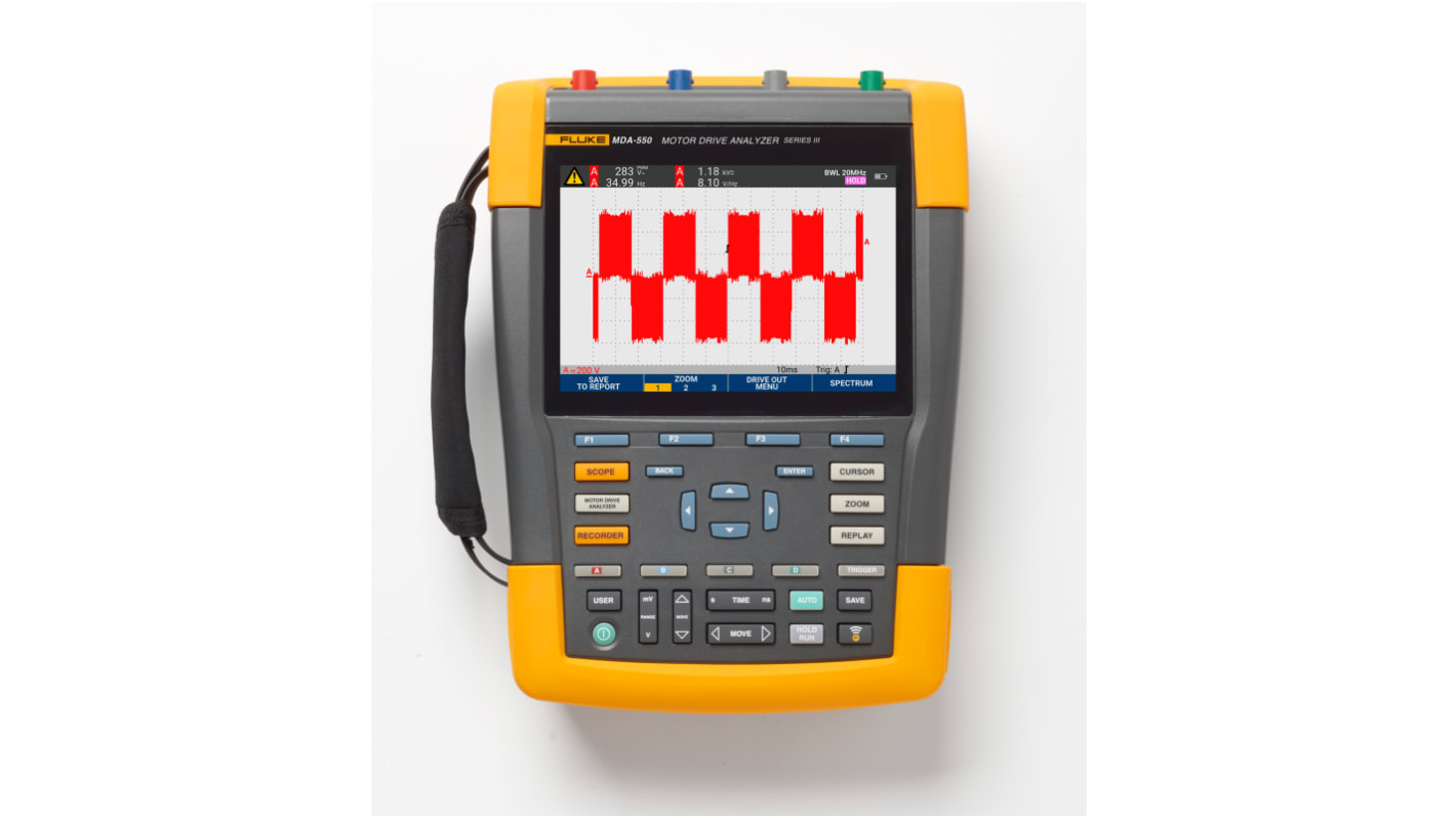 Fluke Oszcilloszkóp, ScopeMeter III sorozatú, FLUKE-MDA-550-III, Hordozható, 550MHz, 4 analóg cs. ISOCAL