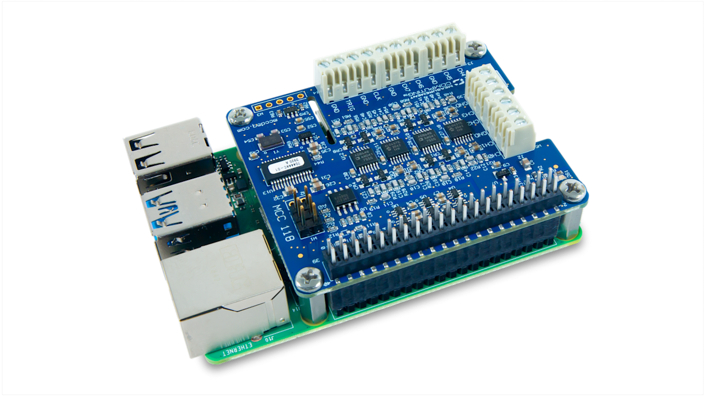 Digilent MCC 118 Voltage Measurement DAQ HAT for Raspberry Pi