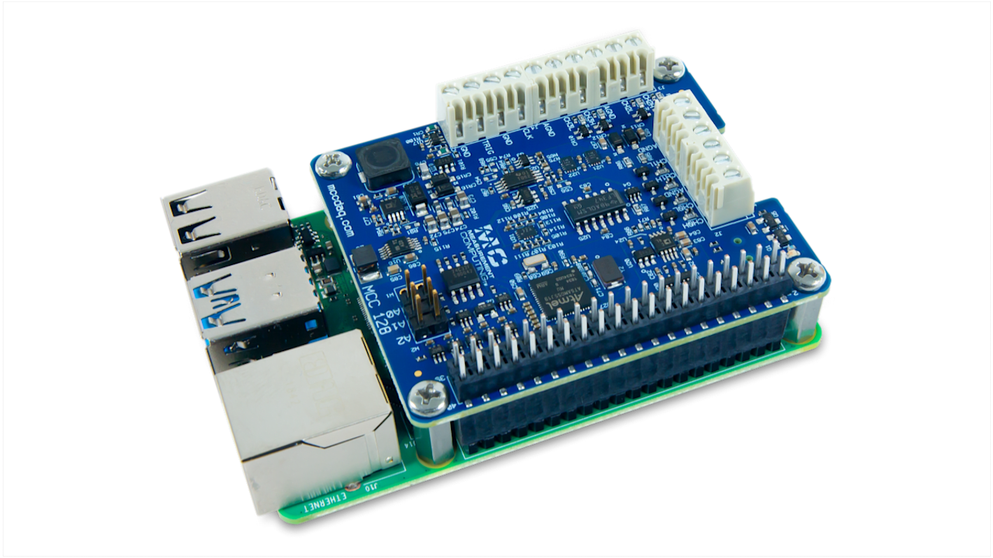 DAQ HAT de medición de tensión MCC 128 para Raspberry Pi de Digilent