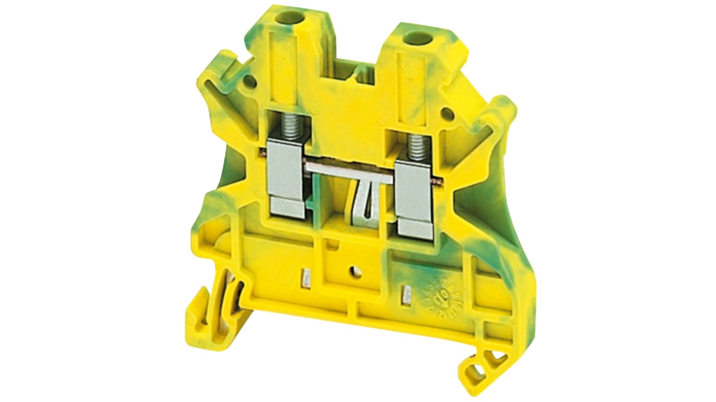 Schneider Electric 1-Way Double Screw Earth Terminal Block, 4mm², 14 AWG Wire, Screw