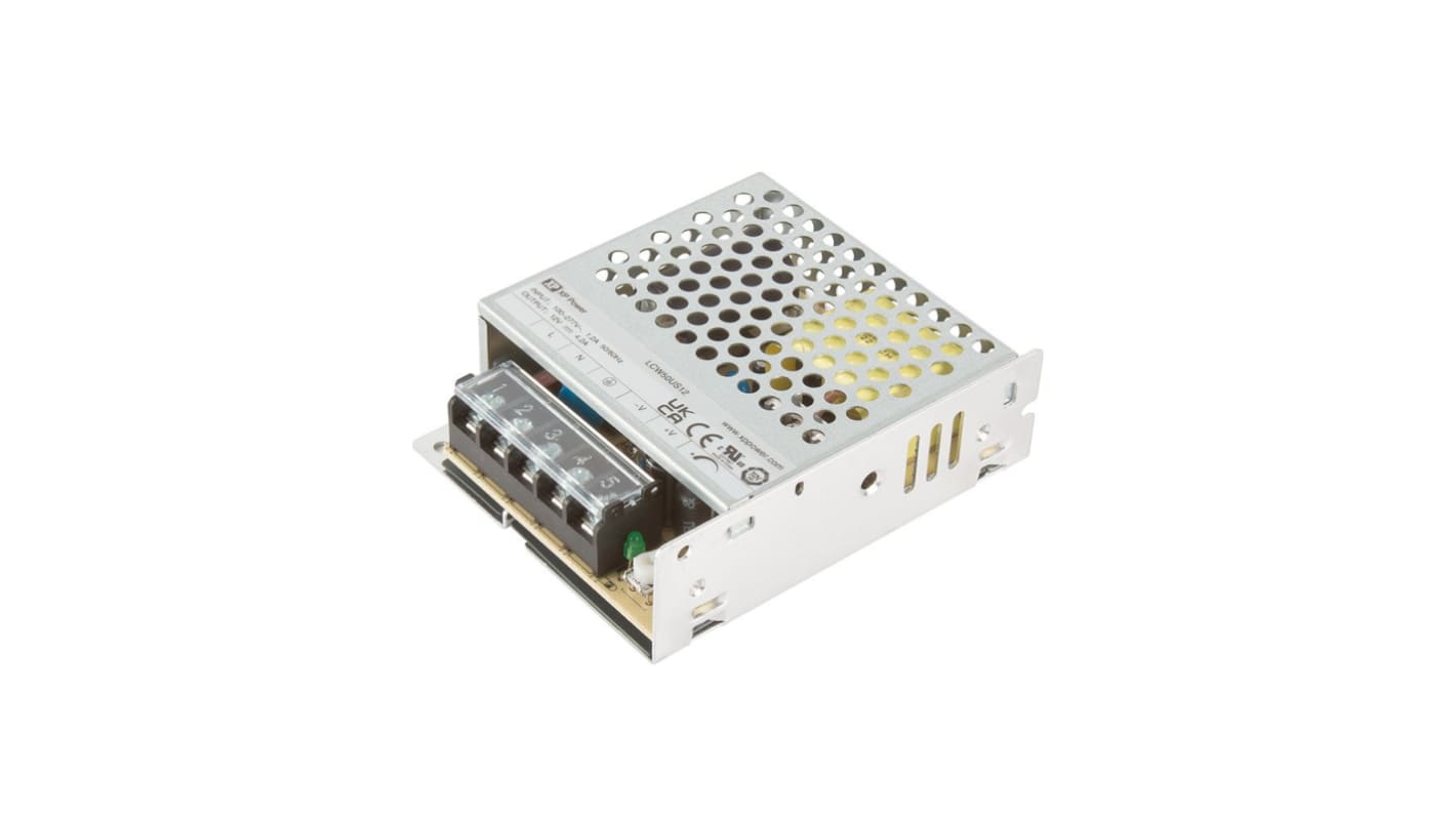 XP Power AC-DC Power Supply, LCW50US05, 5V, 10A, 50W, 1 Output, 85 → 305V ac Input Voltage