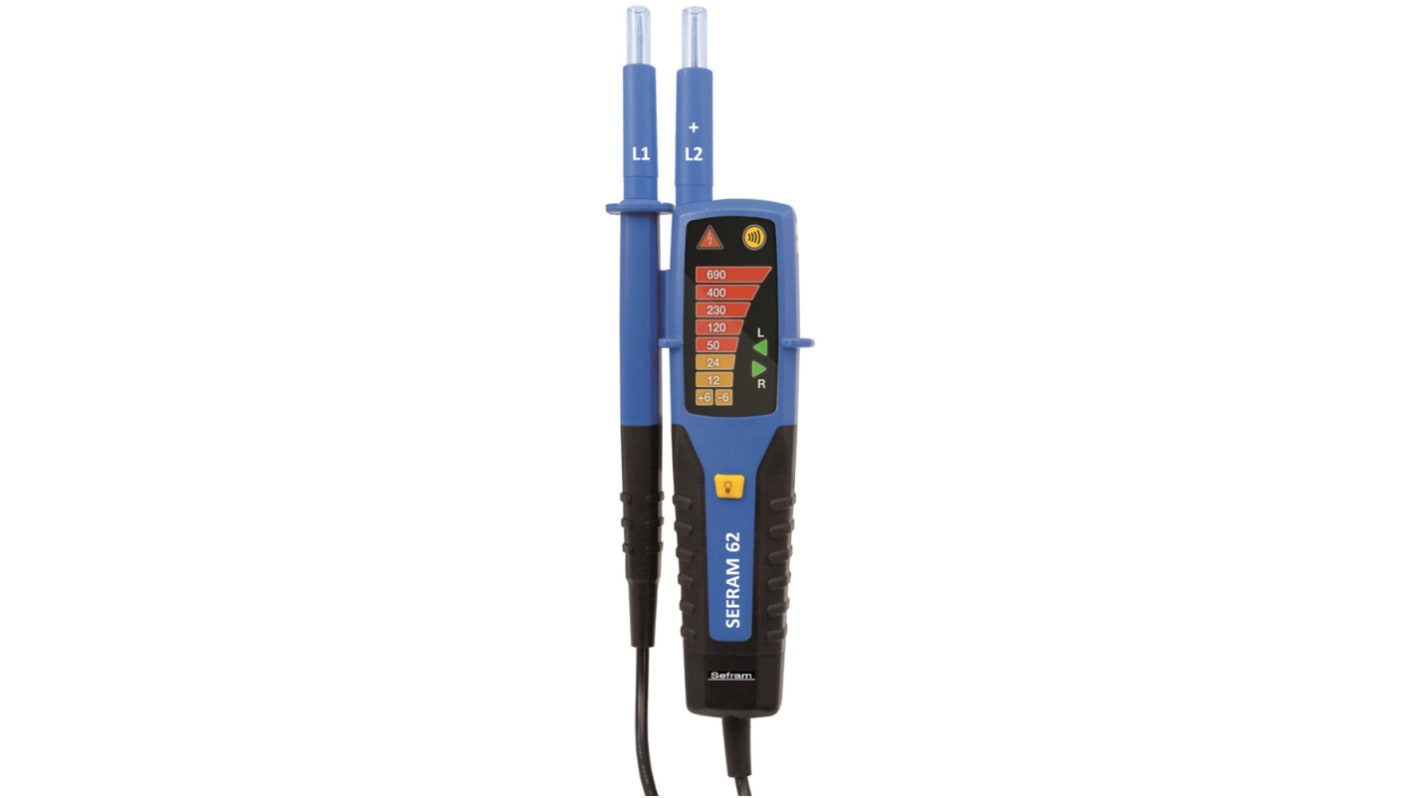 Sefram SEFRAM62, LED Voltage tester, 690V dc, Continuity Check, CAT IV