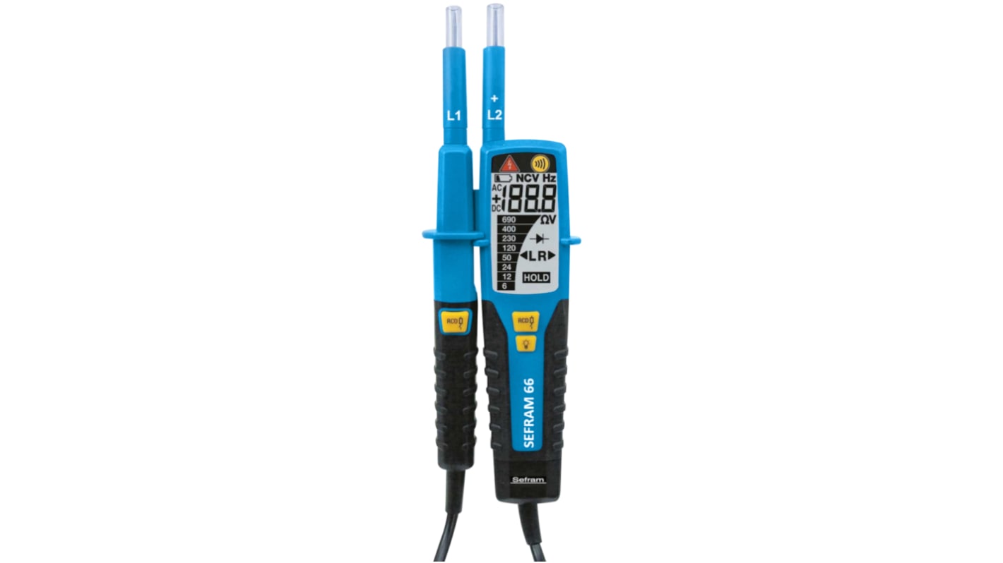 Sefram SEFRAM66, LCD Voltage tester, 1500V dc, Continuity Check, CAT III 1000V