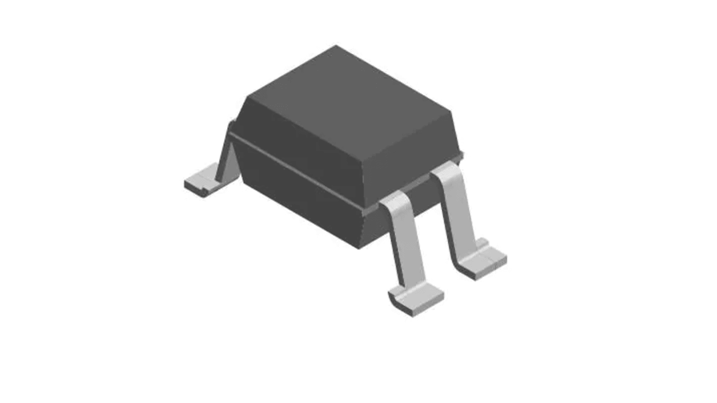 Optoacoplador Vishay VO de 1 canal, Vf= 1.6V, IN. DC, OUT. Fototransistor, mont. superficial, encapsulado SMD, 4 pines