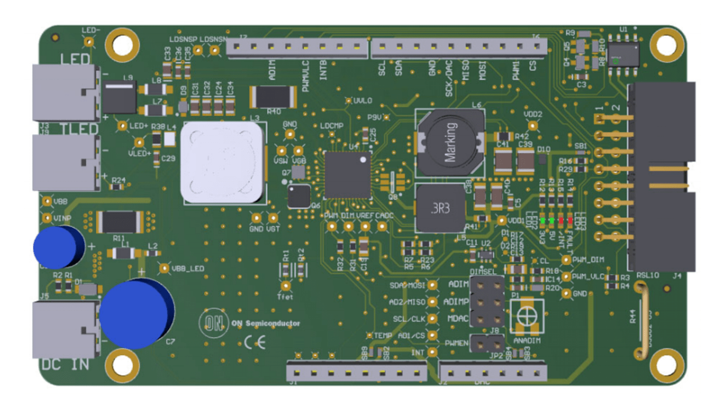 Scheda di valutazione, onsemi NCL31000ASGEVB, Driver LED