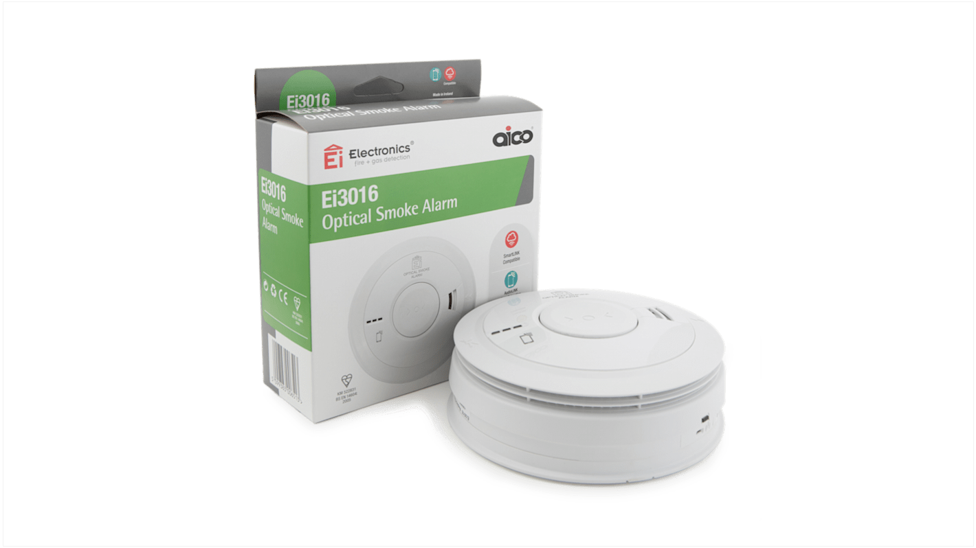 Aico Plastic Optical Smoke Detector, 85dB, 230V