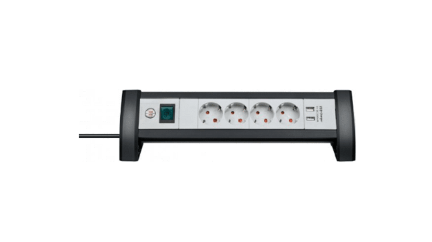 Rallonge électrique brennenstuhl 2m, 4 prises Schuko, IP20