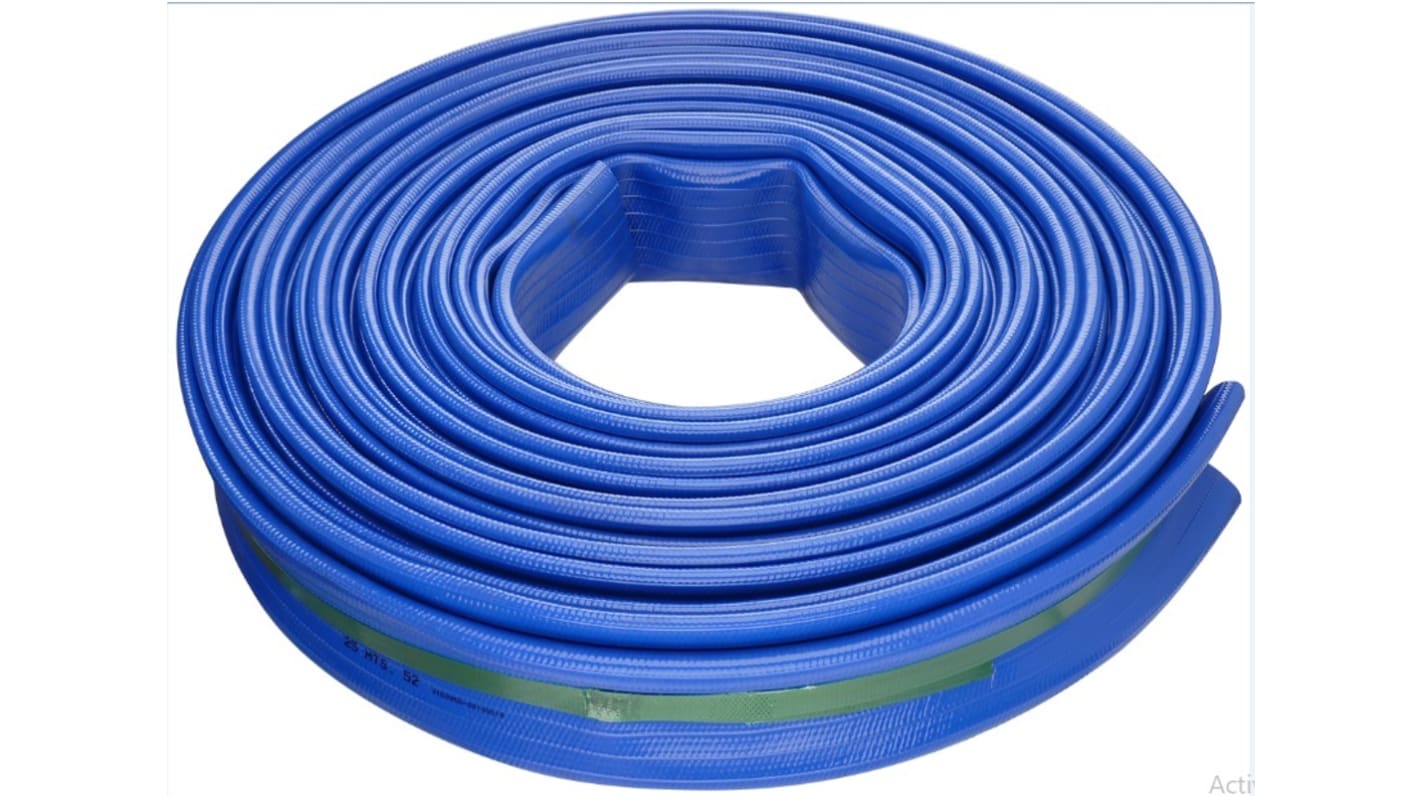 140070 TRICOFLEX Tricoflat Hose Pipe, PVC, 50mm ID, 54.4mm OD, Blue