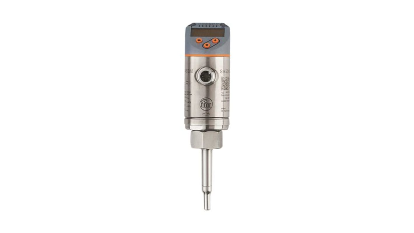 Sensore di flusso ifm electronic, per Aria, liquidi, flusso 0,04 m/s (liquido), 0m/s (gas) → 3m/s (liquidi), 200m/s