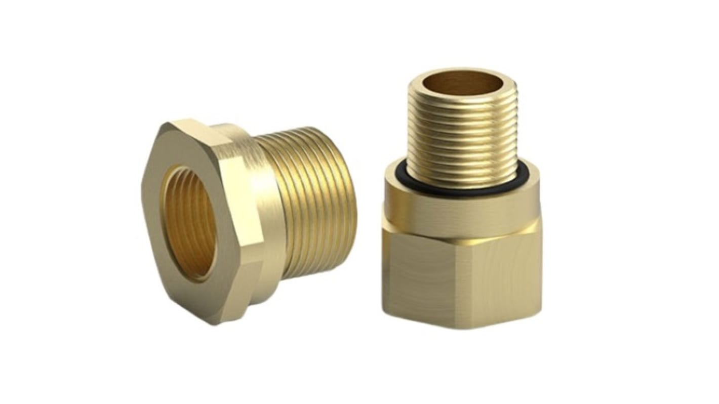 Peppers Adapter, Cable Conduit Fitting, 1/2 NPT in, 20 mm, Brass, Brass