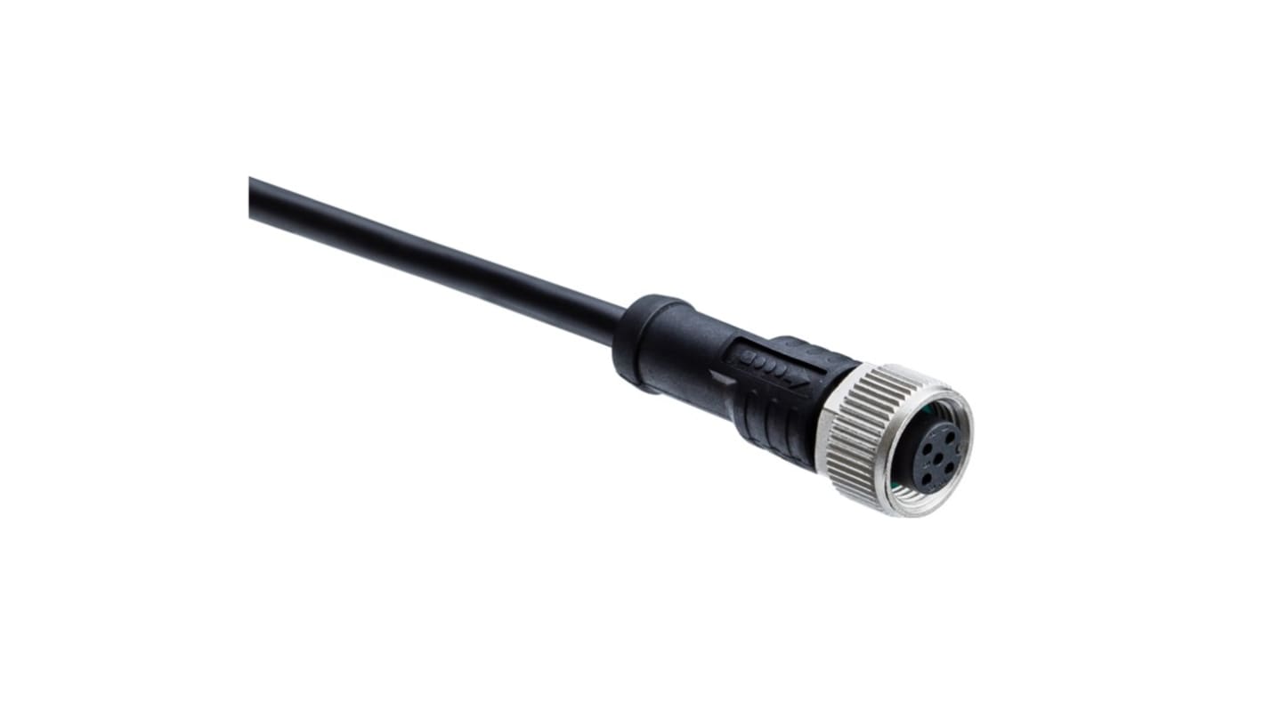 Amphenol Industrial Straight Female 4 way M12 to 4 way Unterminated Sensor Actuator Cable, 1m