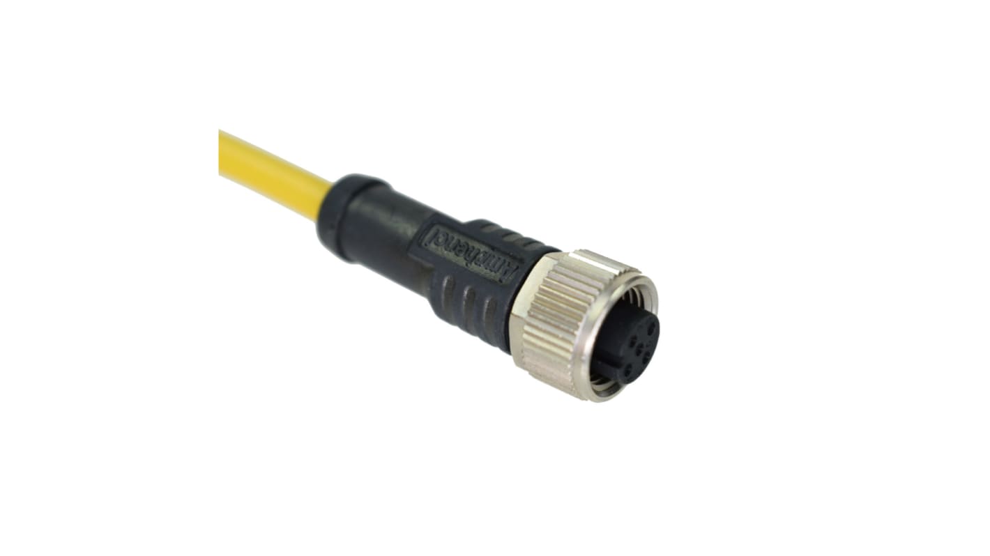 Amphenol Industrial Straight Female 5 way M12 to 5 way Unterminated Sensor Actuator Cable, 1m