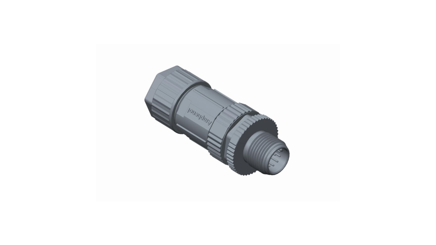 Amphenol Industrial Circular Connector, 5 Contacts, Cable Mount, M12 Connector, Plug