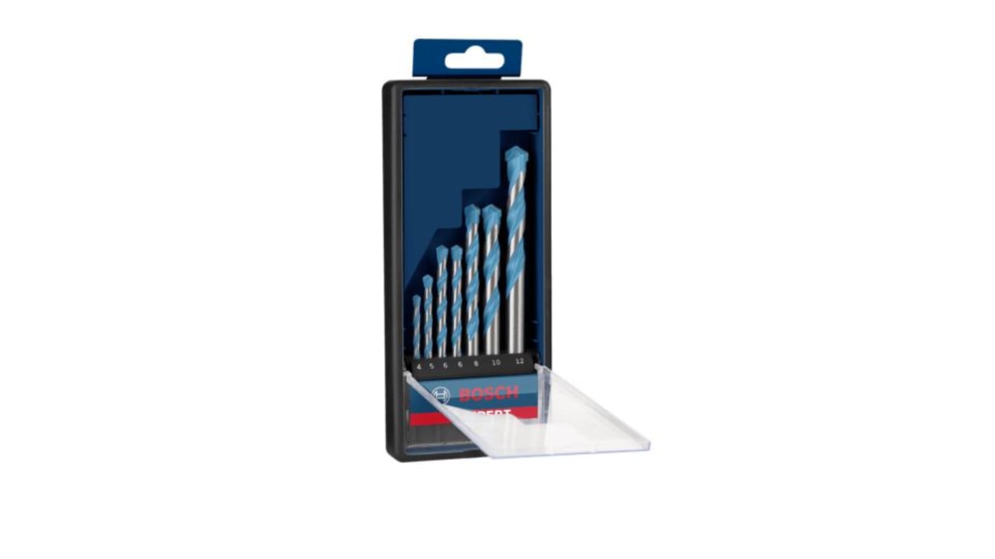 Bosch 4-Piece Twist Drill Bit Set for Multi-Material, 8mm Max, 5.5mm Min, Carbide Tipped Bits