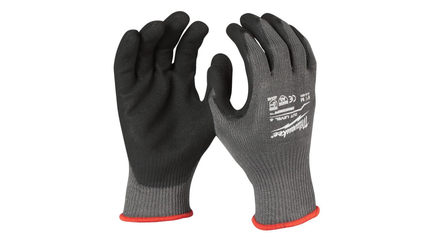 Milwaukee Grey Nitrile Cut Resistant Cut Resistant Gloves, Size 9, Nitrile Coating