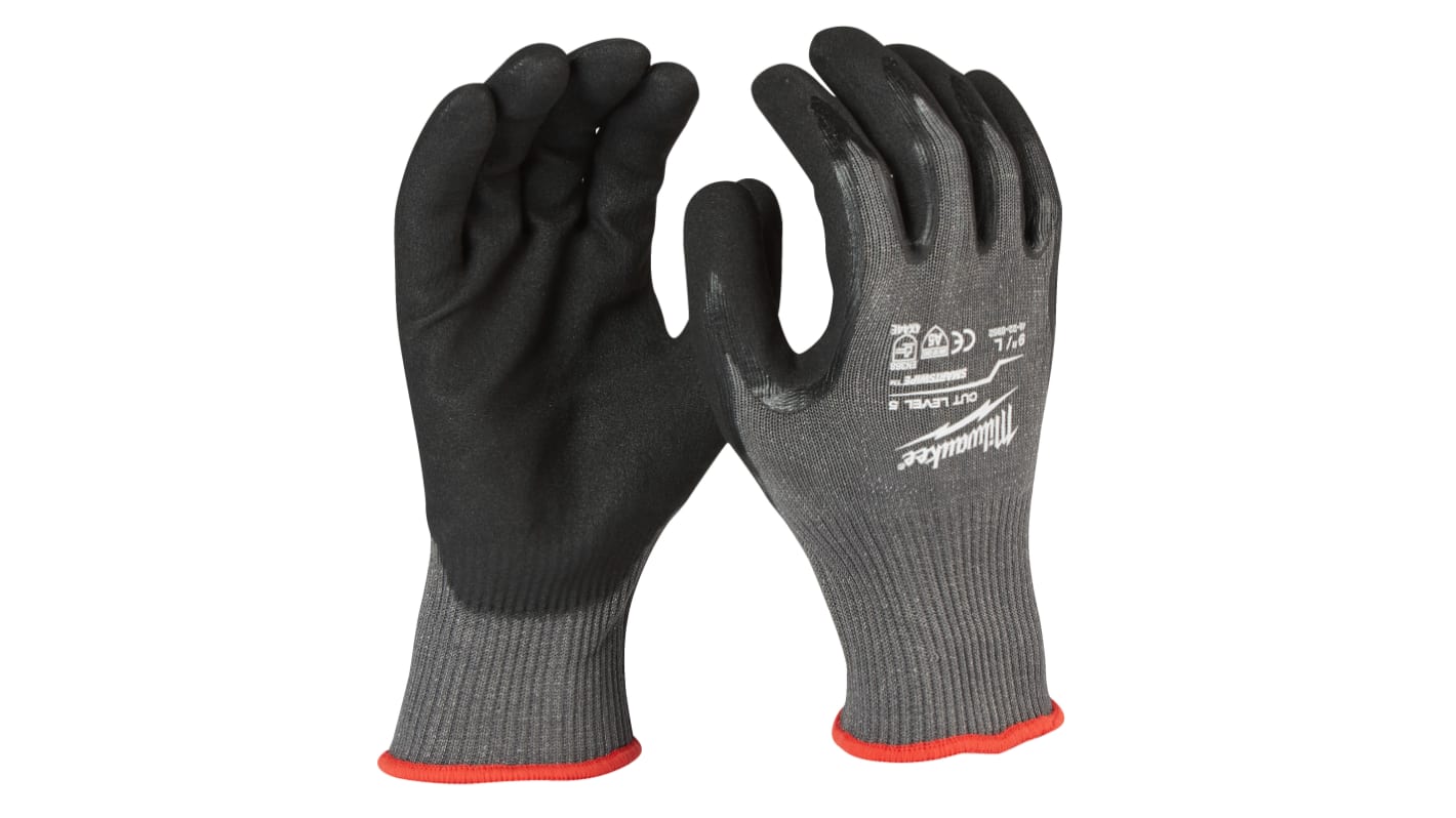 Milwaukee Grey Nitrile Cut Resistant Cut Resistant Gloves, Size 10, Nitrile Coating