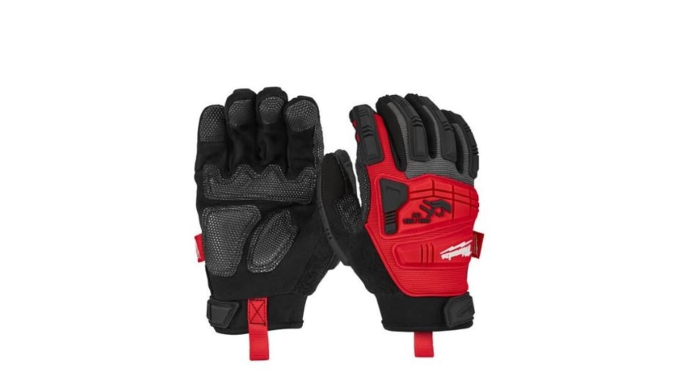 Milwaukee Red Nylon, Synthetic Leather Gloves