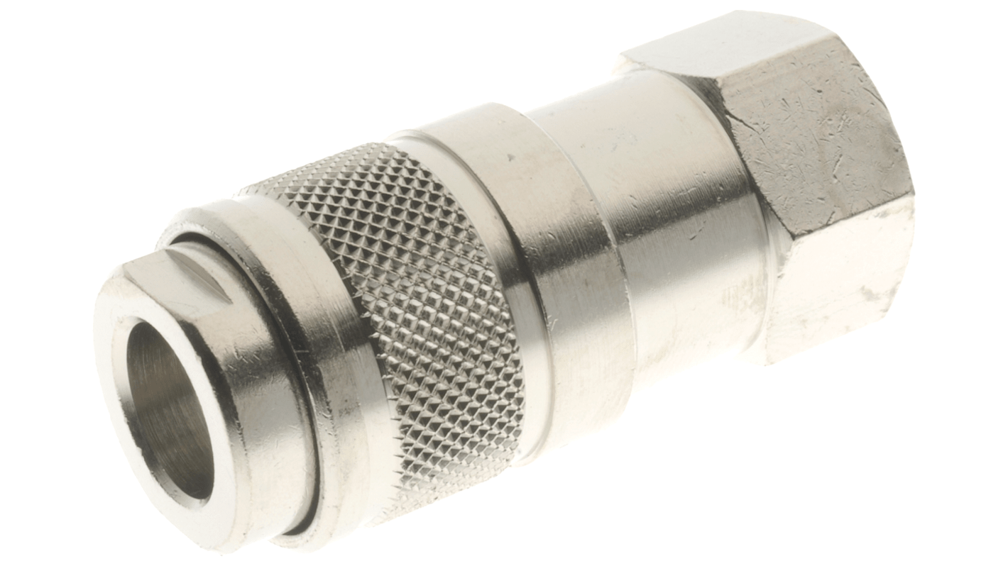 RS PRO 122 Series Straight Fitting, 1/4 BSP Female to 1/4 BSP Female, Threaded-to-Tube Connection Style