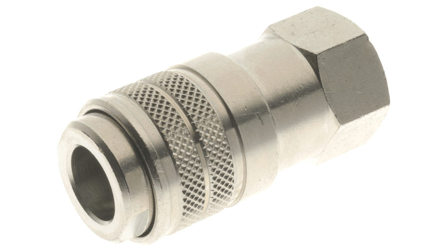 RS PRO 162 Series Straight Fitting, 1/4 BSP Female to 1/4 BSP Female, Threaded-to-Tube Connection Style