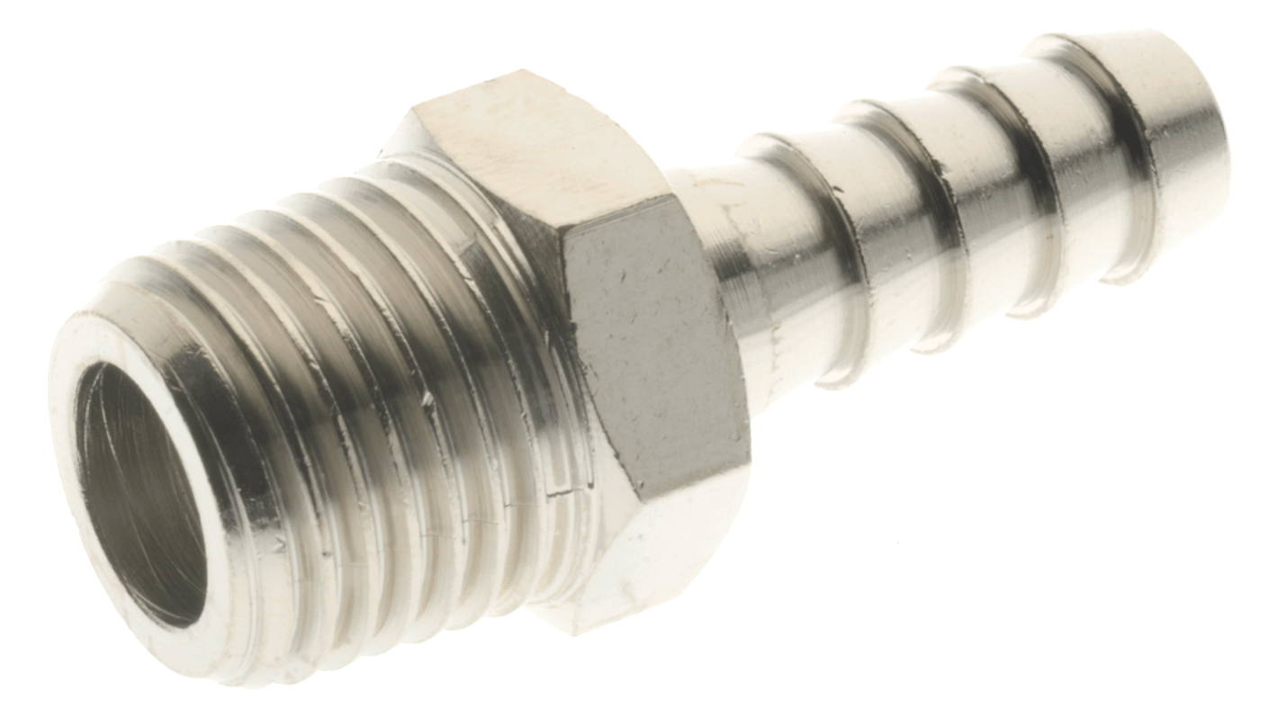 RS PRO Hose Connector, BSPT 1/4in 8mm ID, 100 bar