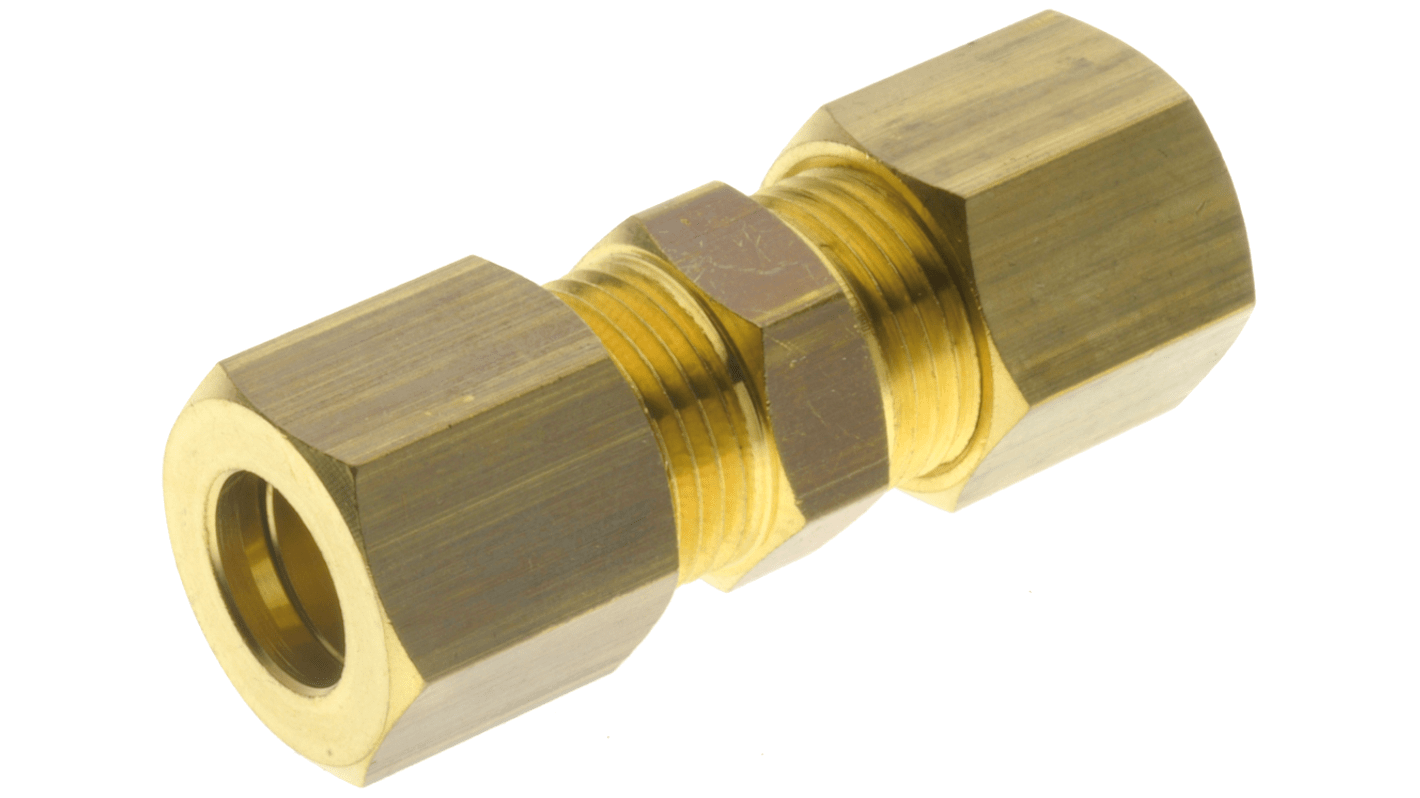 Fijación a presión de latón, Conector, Material Latón, Recto, Hembra métrica M14 x Hembra de 14 mm