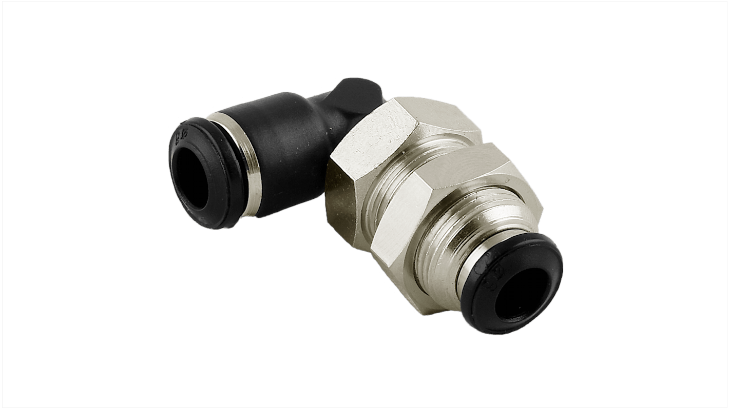 RS PRO 55060 Series Elbow Fitting, Push In 8 mm to M16, Threaded-to-Tube Connection Style