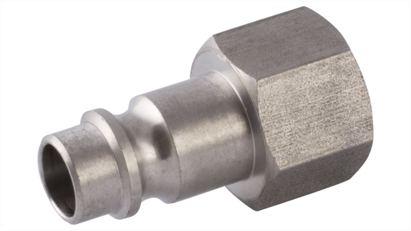 RS PRO Steel Female Pneumatic Straight ThreadedtoTube Adapter, 1/4 in Female Threaded, Tube RS