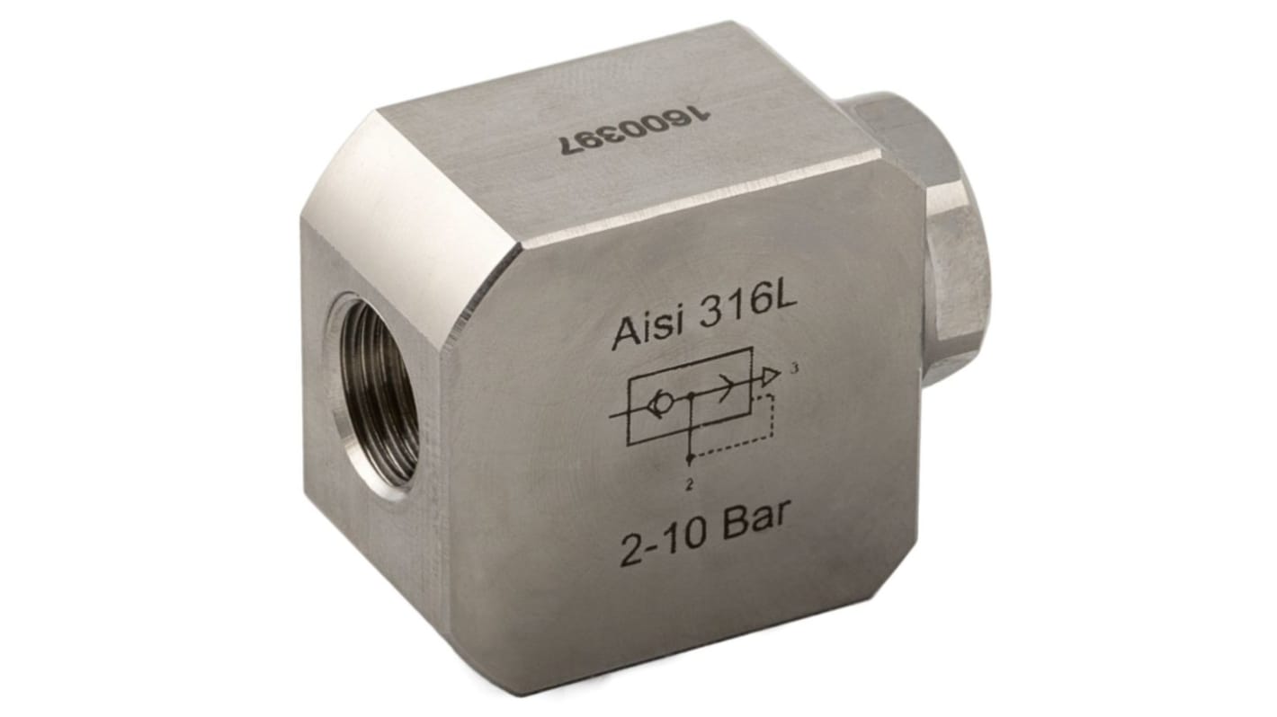 RS PRO Quick Exhaust Valve, 1/8 in Female, Threaded, 1/8in RS