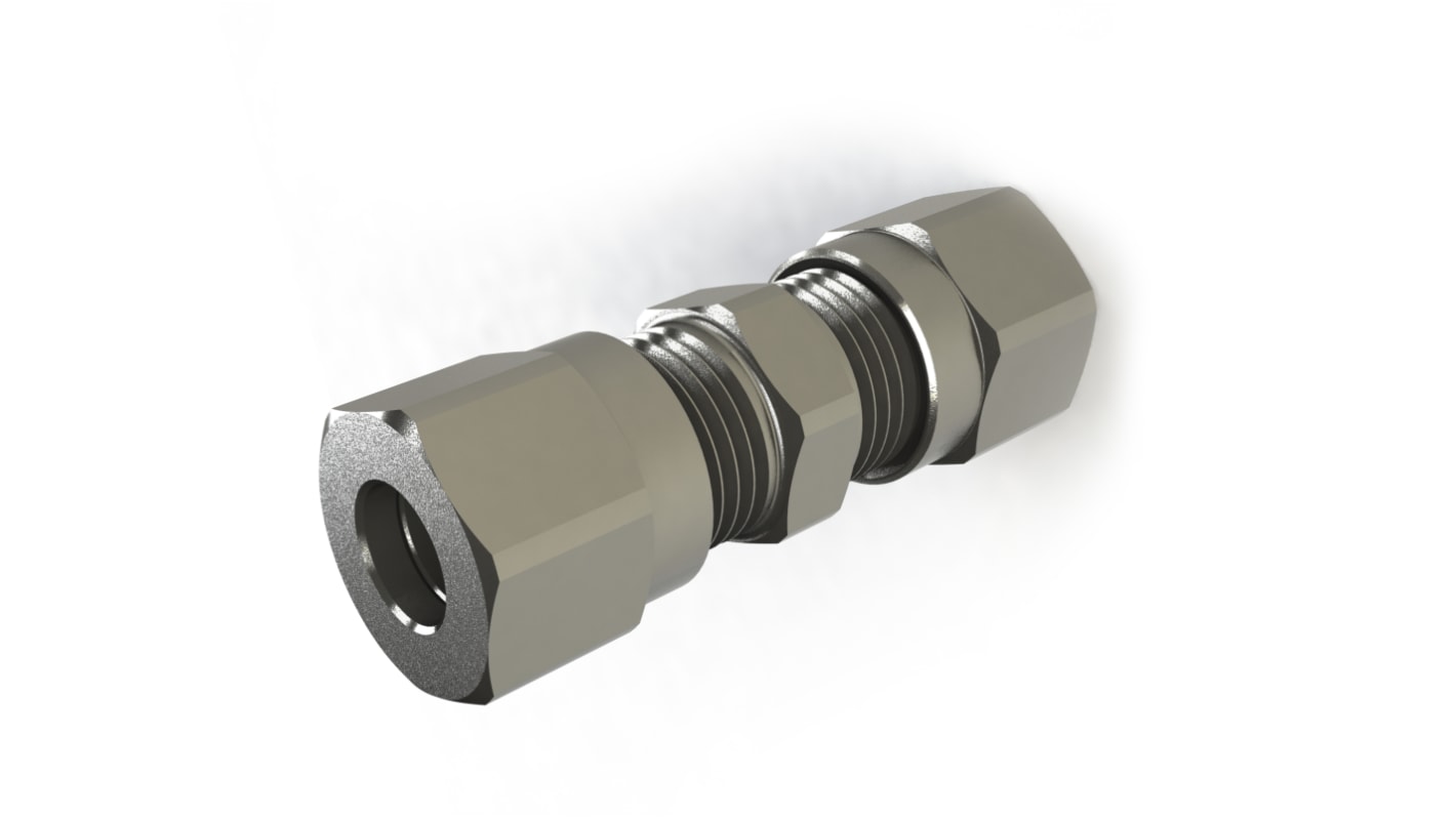 RS PRO 69460 Series Straight Fitting, Push In 8 mm to Push In 8 mm, Tube-to-Tube Connection Style