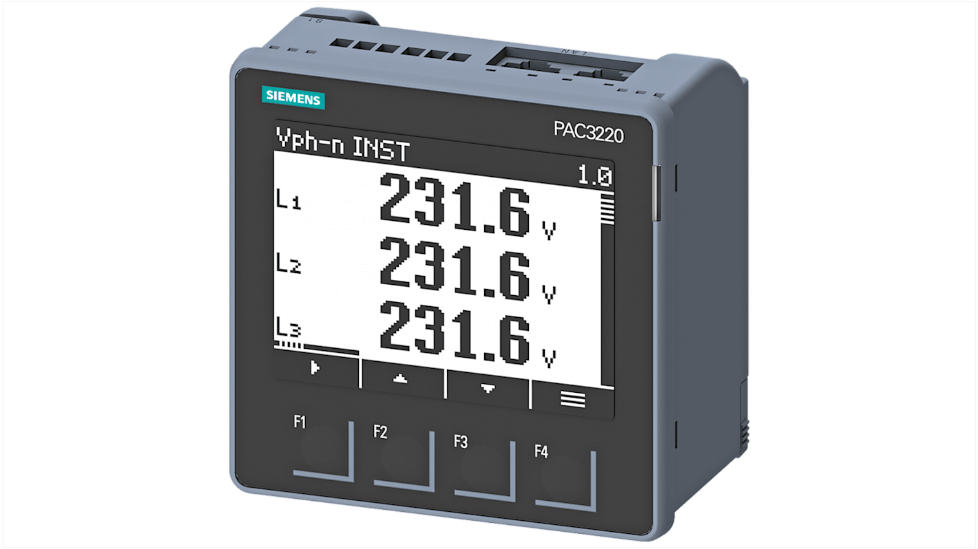 Dispositivi monitoraggio di potenza Siemens, SENTRON PAC3220, display LCD a 5 cifre