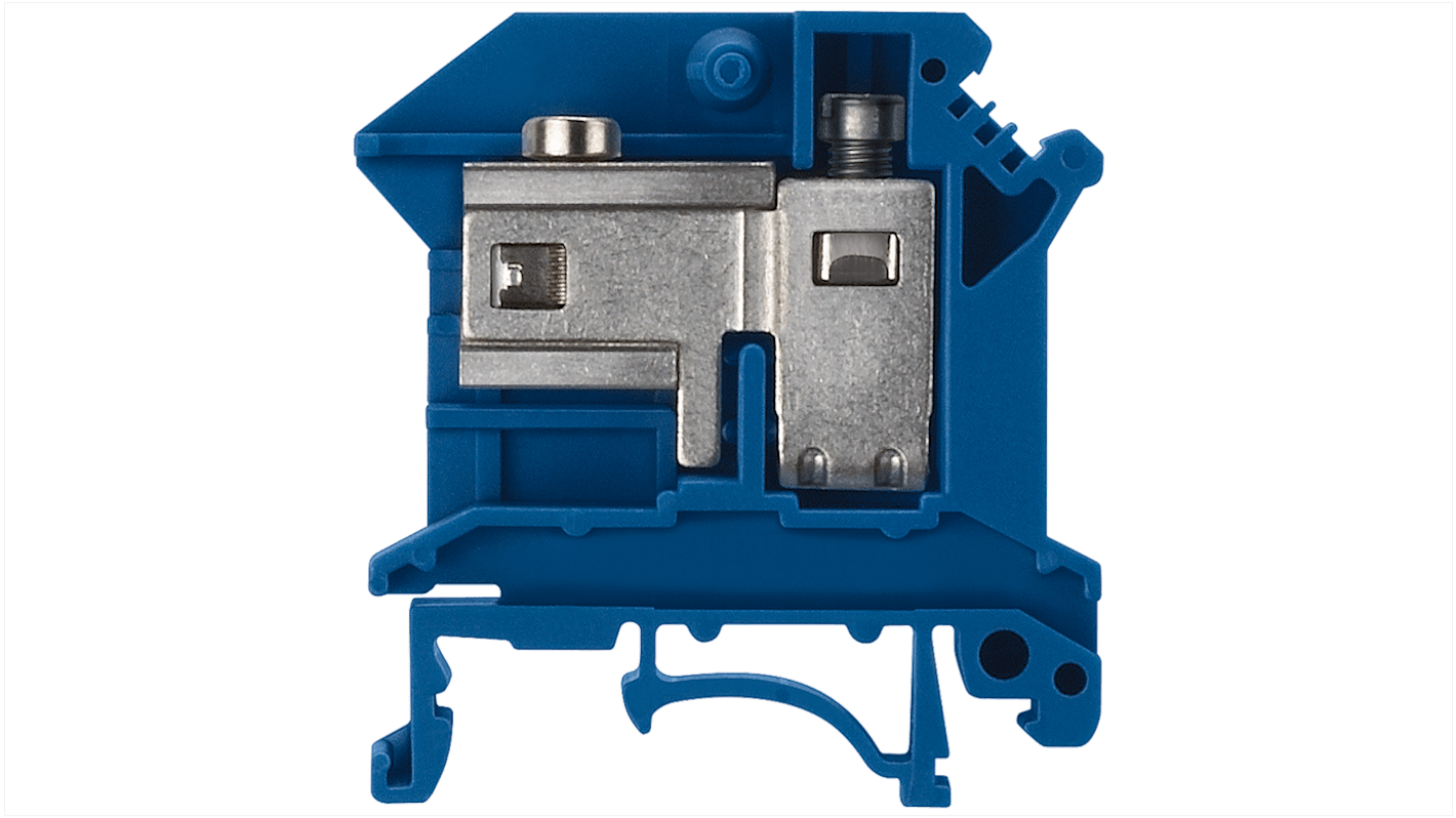 Bloc de jonction rail DIN Siemens ALPHA, 16mm², A visser, Bleu