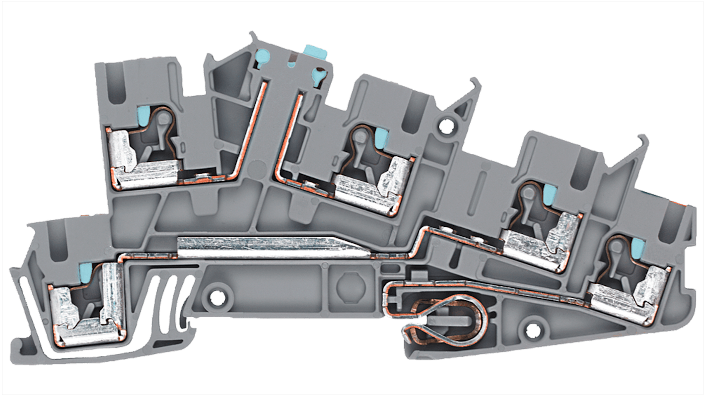 8WH60014NF00 Siemens ALPHA Series Grey DIN Rail Terminal Block, 2
