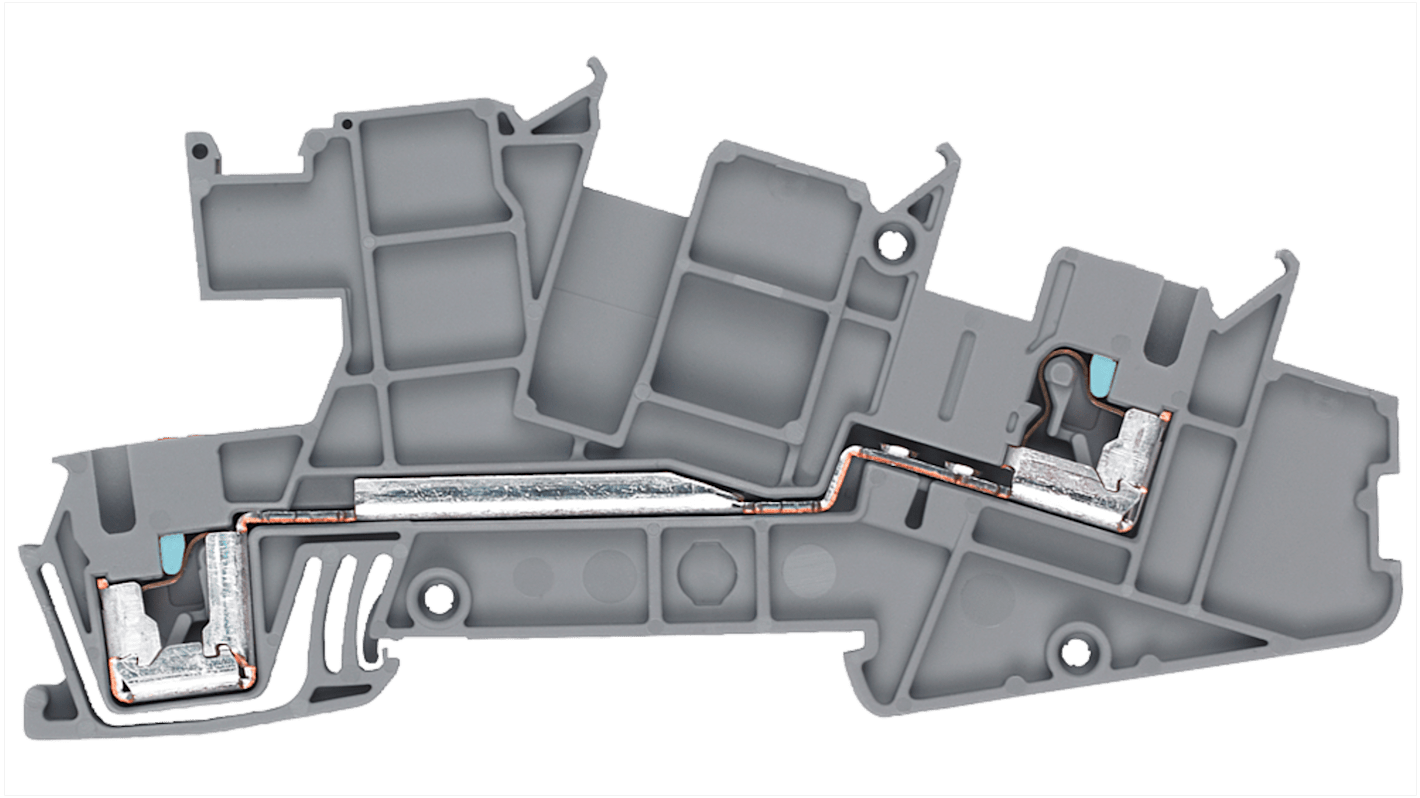 Bloc de jonction rail DIN Siemens ALPHA, 2.5mm², Enfichable, Gris