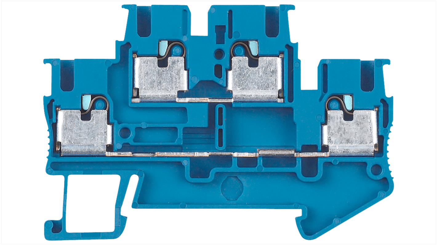 Bloc de jonction rail DIN Siemens ALPHA, 4mm², Bleu