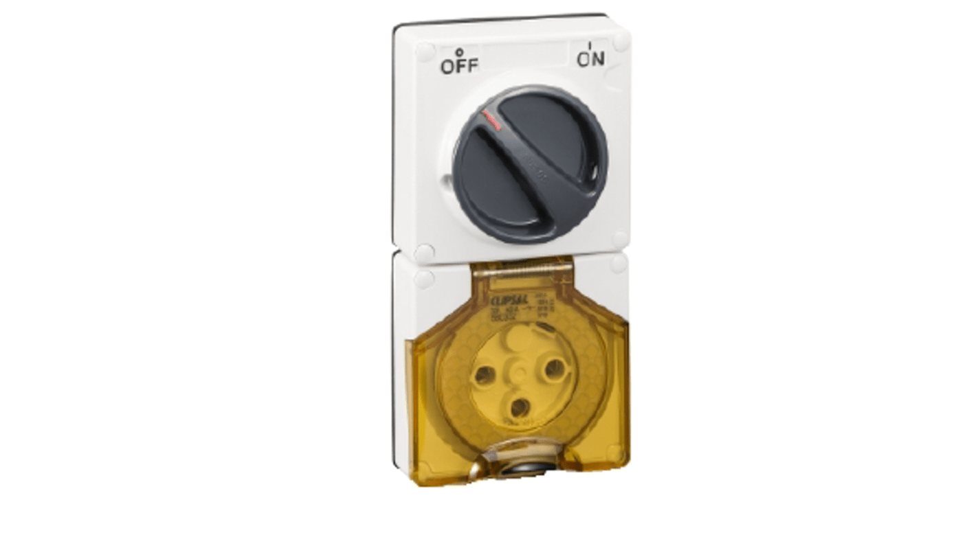 Clipsal Electrical New Zealand / Australian Mains Sockets, 32A, Surface Mount, 250 V ac