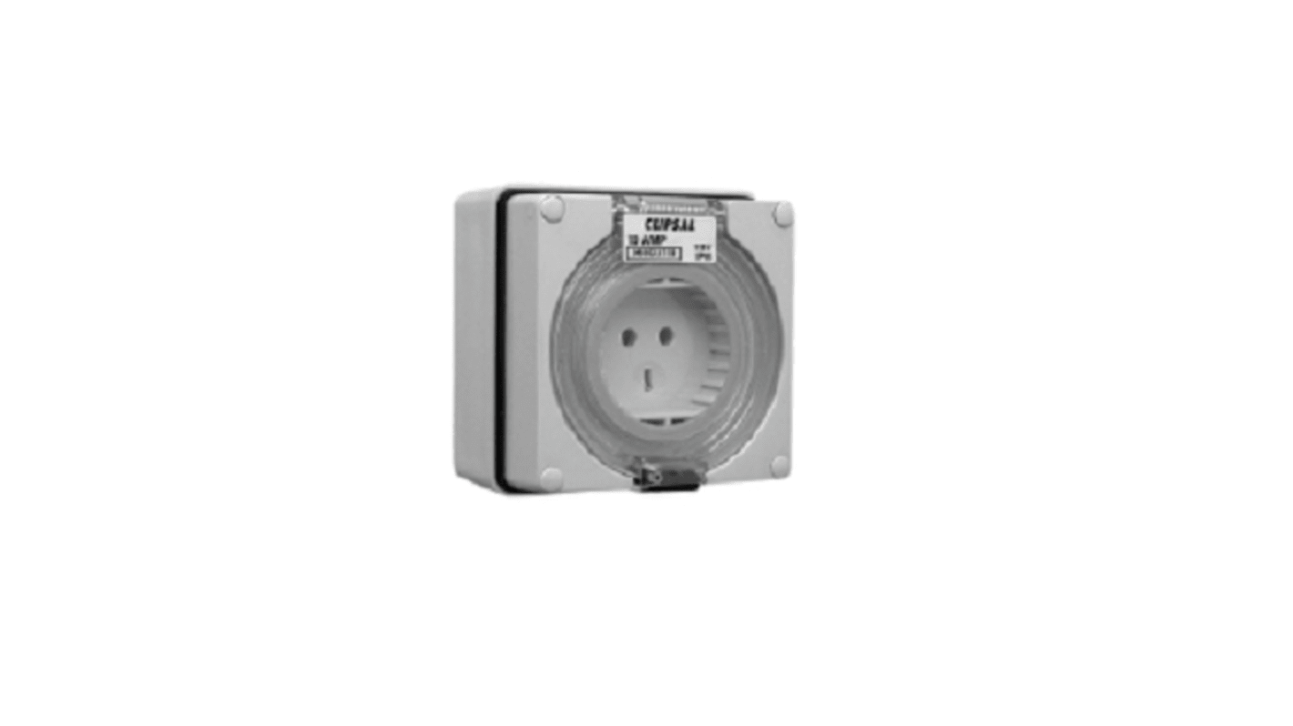 Clipsal Electrical New Zealand / Australian Mains Sockets, 10A, Surface Mount, 110 V ac