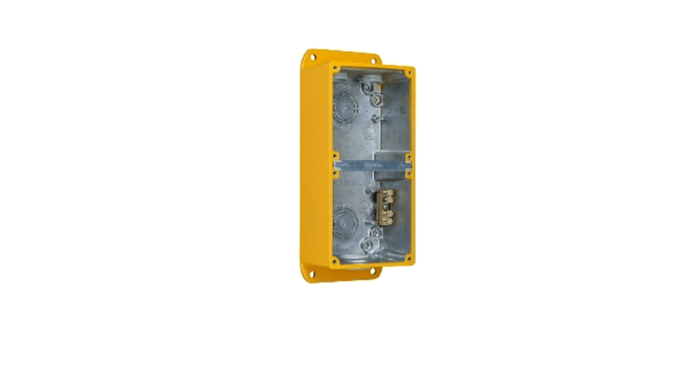 Clipsal Electrical Yellow Aluminium Back Box, 2 Gangs