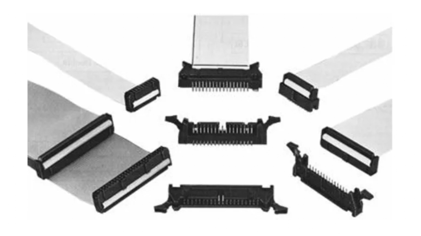 Conector macho para PCB Ángulo de 90° Hirose serie HIF3B de 40 vías, 2 filas, paso 2.54mm, Montaje en orificio pasante