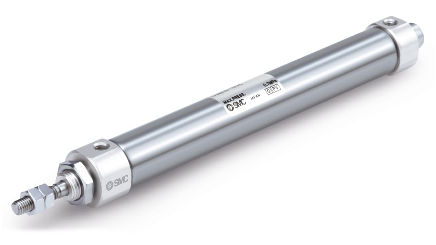 SMC Pneumatic Piston Rod Cylinder - 10mm Bore, 15mm Stroke, CJ2 Series, Double Acting