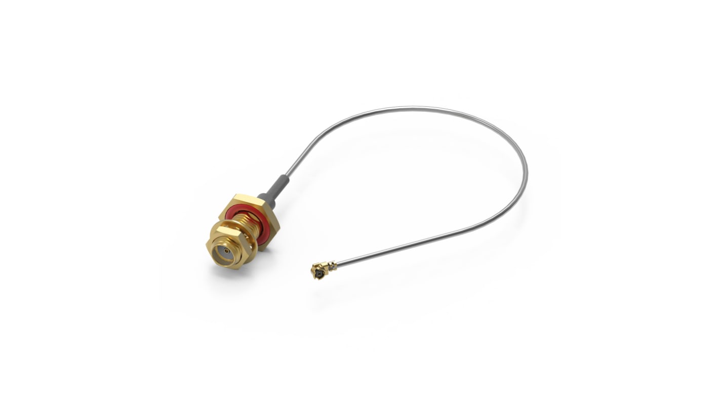 Koaxiální kabel, Šedá, A: SMA, vnější průměr: 1.13mm, B: UMRF 100mm Wurth Elektronik S koncovkou