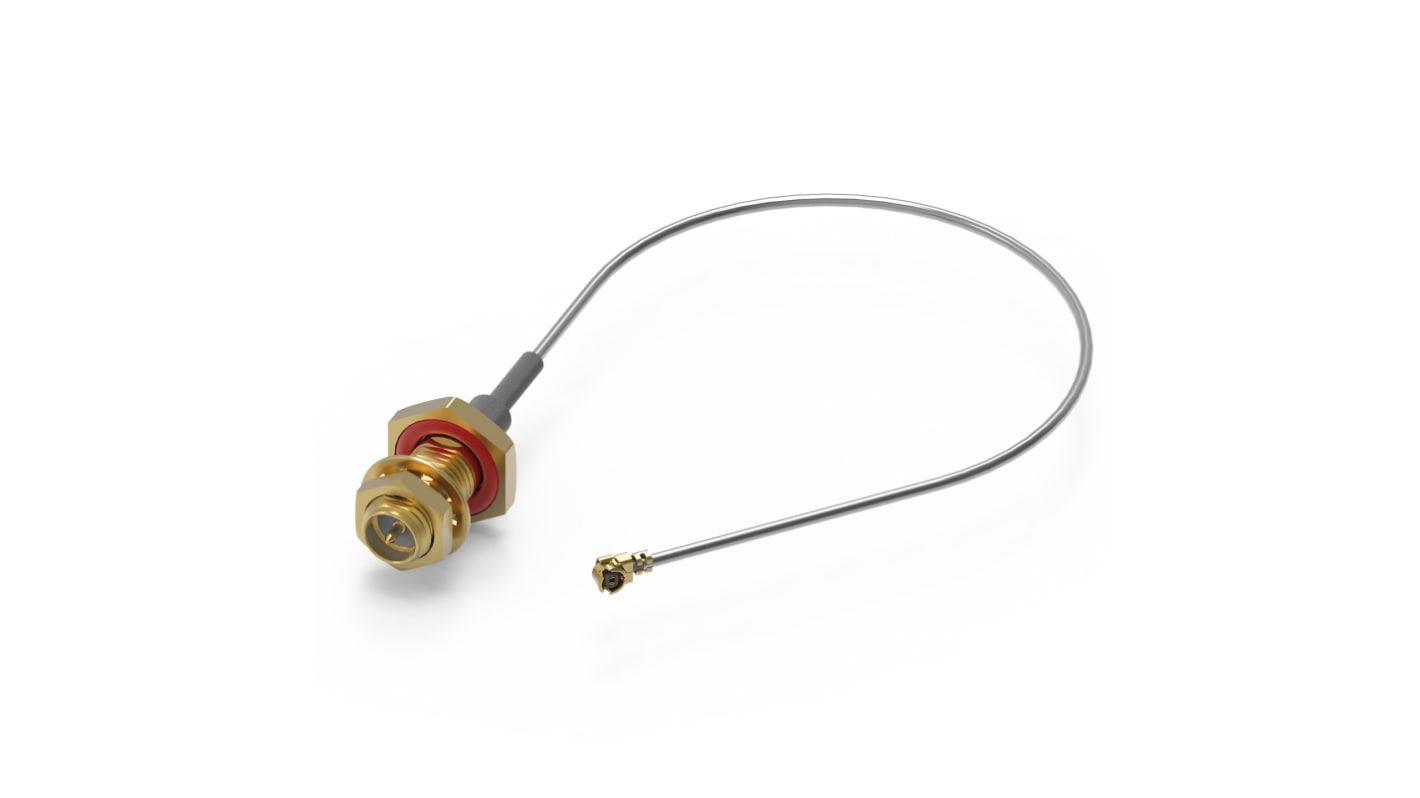 Cable coaxial Wurth Elektronik, 50 Ω, con. A: RP-SMA, Hembra, con. B: UMRF, Macho, long. 150mm Negro