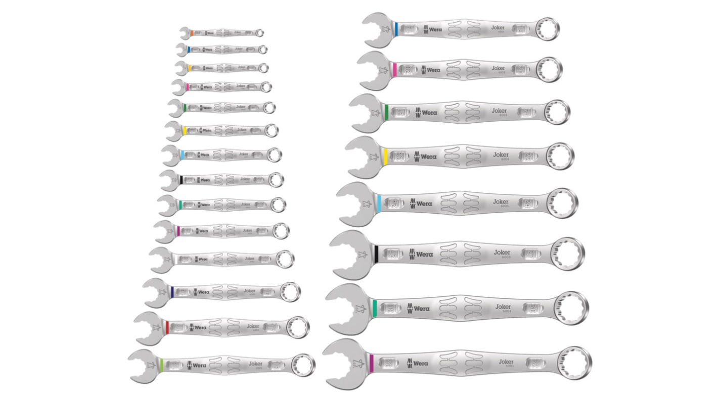 Wera Joker 6003 Series 22-Piece Combination Spanner Set, 5.5 → 32 mm